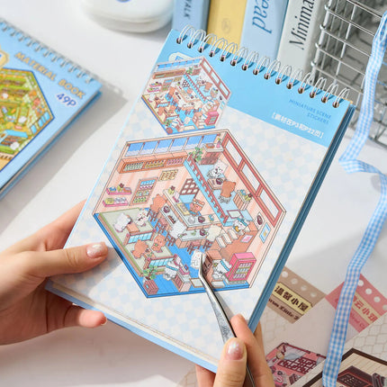 Libreta Calcomanías Stickers 3d 25 Hojas 20 Escenarios Niños