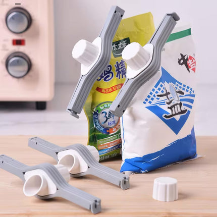 5 Clip Sellador De Bolsas Con Tapadera Dispensador Cierre Cocina