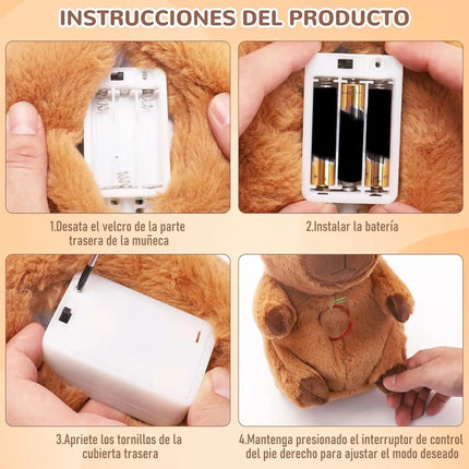 Peluche Capibara Respirador Bebes Adultos Ansiedad Dormir