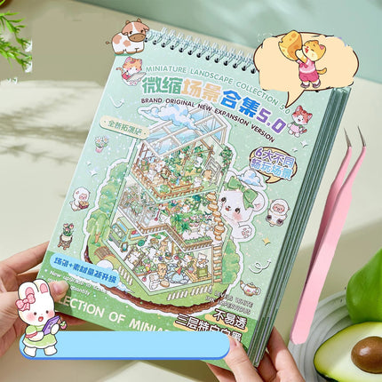 Libreta Calcomanías 3d Stickers Mini Escenarios 14 Paginas