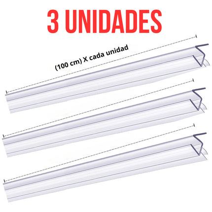 3 Mts Tira Sellado Debajo Puerta Vidrio Baño Ducha Cristal