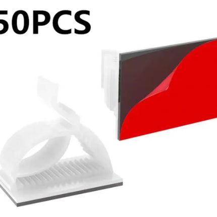 50 Pzs Clip Organizador Ajustable Cables Autoadhesivo Sosten