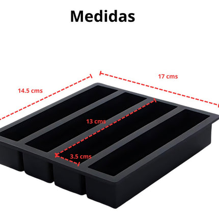 Molde Charola Para Hielo En Barra Mantequilla Rectangular