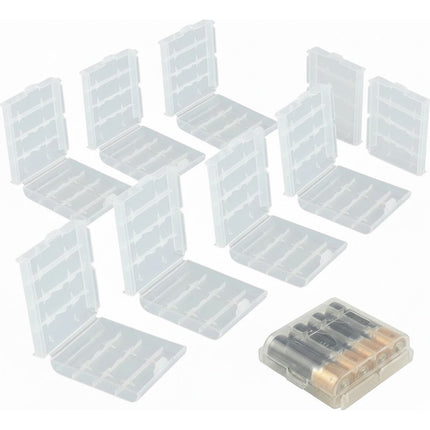 Juego De 10 Cajas Para Baterías Aa Aaa Guardado Seguro Viaje