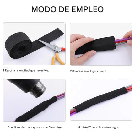 2m Forro Trenzado Termoretráctil Encogible 4mm Para Cable