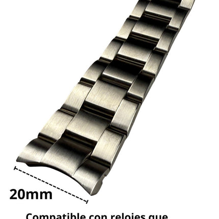 Correa Acero Inoxidable Para Rolex Daytona Sup Mgt 20mm Lujo