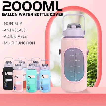 Funda Bolsa Para Botella De Agua Motivacional 2l Con Correa Termo