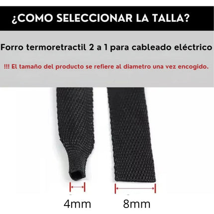 2m Forro Trenzado Termoretráctil Encogible 4mm Para Cable