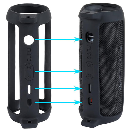 Funda Protectora Silicona Para Altavoz Jbl Flip 6 Con Correa