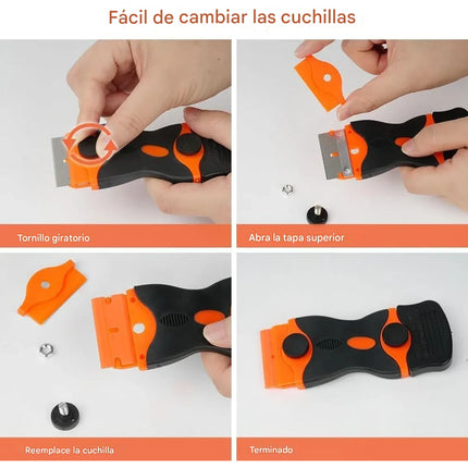 Raspador Espátula Doble 10 Cuchillas De Plástico+10 De Acero
