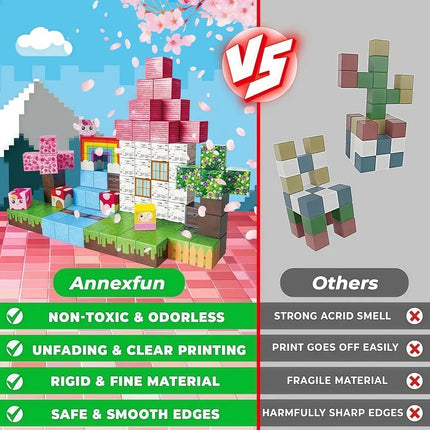 100 Cubos Magnéticos Construcción Minecraft Arcoiris Niñas