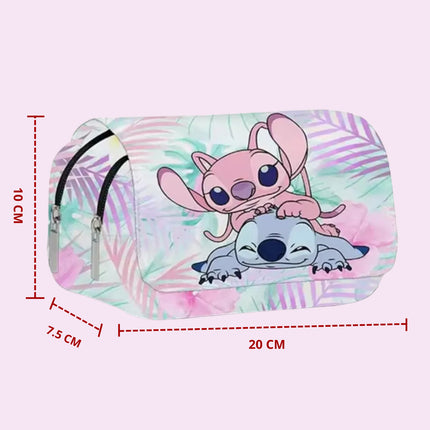 Lapicera Escolar Cosmetiquera Neceser Lilo Y Stitch Y Angel