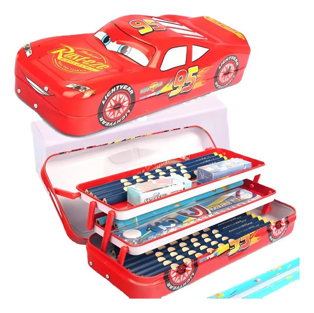 Estuche Escolar Cars Rayo Mcqueen Disney Lapicera Infantil