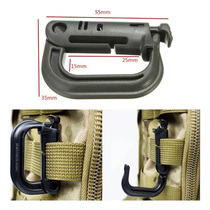 2 Pzas Mosquetón Molle Grillete Clip Edc Táctico Llavero Itw