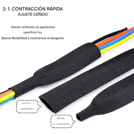 2m Forro Trenzado Termoretráctil Encogible 4mm Para Cable