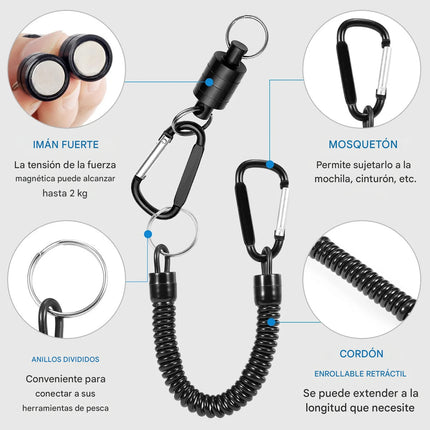 Cordón Elástico Liberación Rápida Magnética Pesca Casa Hook