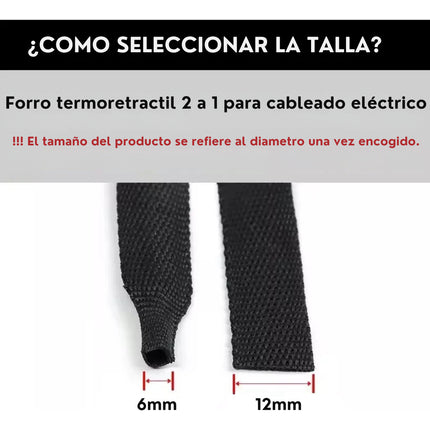 2m Forro Trenzado Termoretráctil Encogible 6mm Para Cable