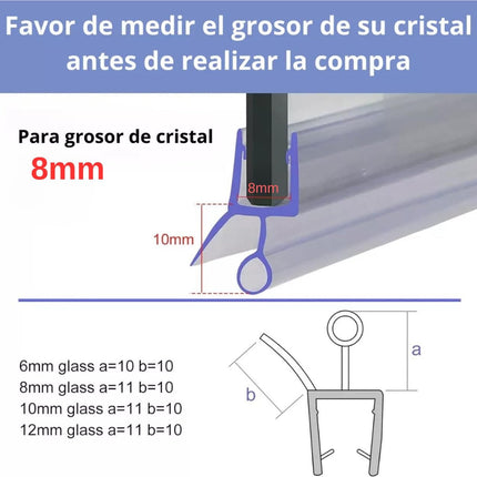 1m Tira Sellado Guardapolvo Regadera Ducha Puerta Cristal