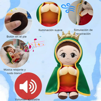 Peluche De Virgen María Que Respira Musica Y Luz Virgencita