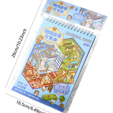 Libreta Calcomanías Stickers 3d 25 Hojas 20 Escenarios Niños