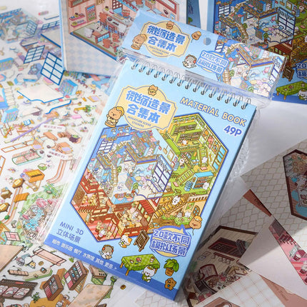 Libreta Calcomanías Stickers 3d 25 Hojas 20 Escenarios Niños