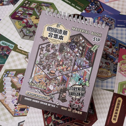 Libreta Calcomanias 3d Sticker 32 Hojas 19 Escenarios Terror