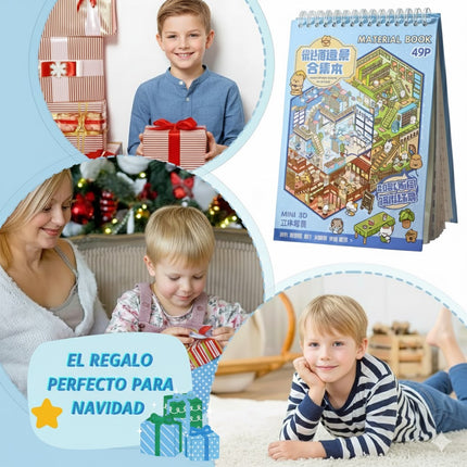 Libreta Calcomanías Stickers 3d 25 Hojas 20 Escenarios Niños