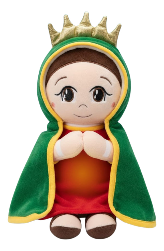 Peluche De Virgen María Que Respira Musica Y Luz Virgencita