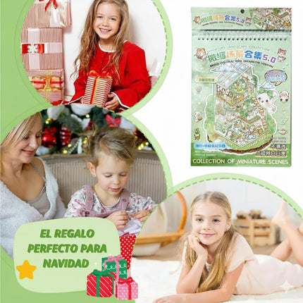 Libreta Calcomanías 3d Stickers Mini Escenarios 14 Paginas