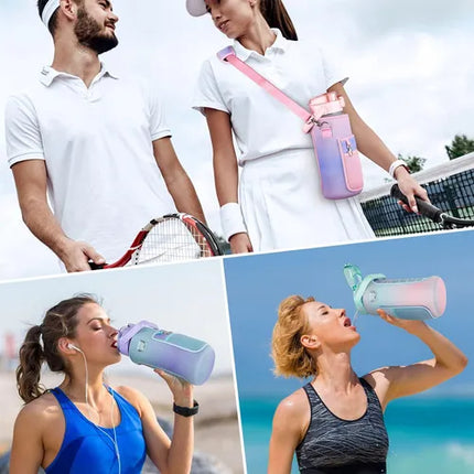 Funda Bolsa Para Botella De Agua Motivacional 2l Con Correa Termo