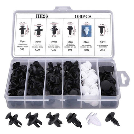 100 Clip Variados Tuerca Tornillo Grapa Automotriz Tablaroca