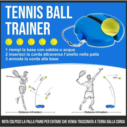 Base Entrenamiento Para Tenis Kit Con Pelota Rebote Portatil
