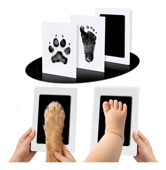 Kit Tinta Huella Pie Mano Bebe Mascotas Patita Perros Gatos
