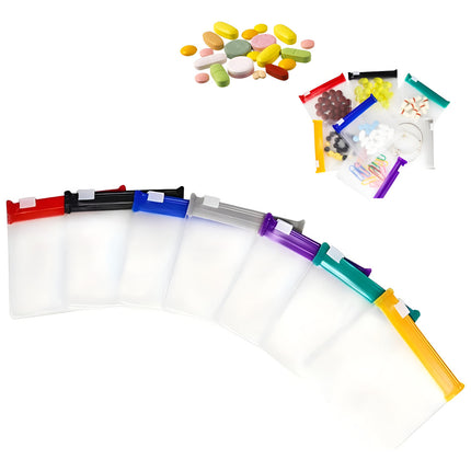 7 Bolsas Pastillero Semanal Reutilizable Viaje Tipo Ziploc