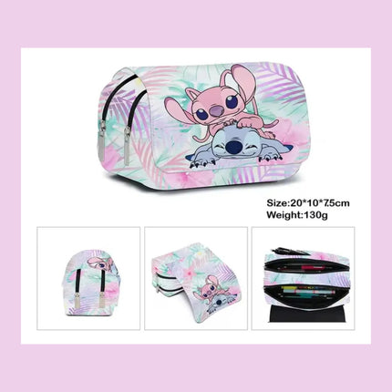 Lapicera Escolar Cosmetiquera Neceser Lilo Y Stitch Y Angel
