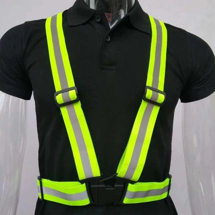 2p Chaleco Tirantes Seguridad Reflectante Ajustable Elástico