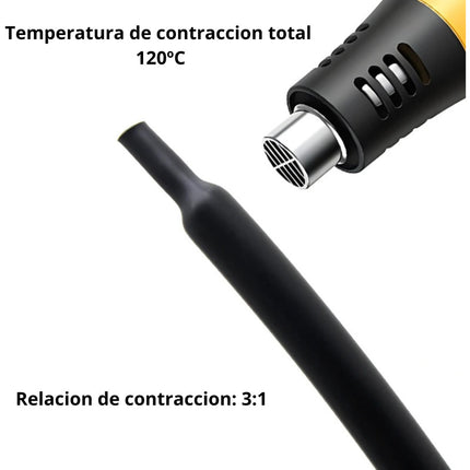 10 Metros Canaleta Cables Termorretractil Con Pegamento 10mm