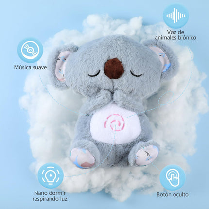Peluche Koala Respirador Didactico Sensorial Sonido Y Luces