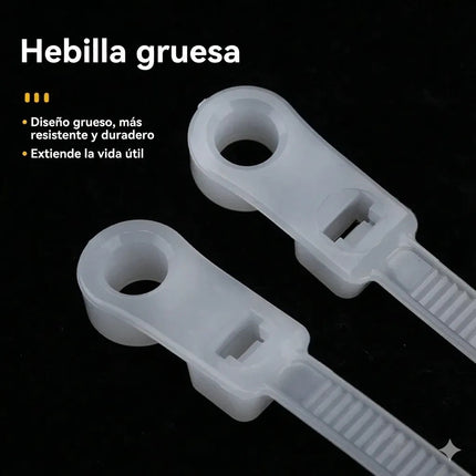 100 Pzs Cincho Con Orificio Para Tornillo Bridas Multiusos
