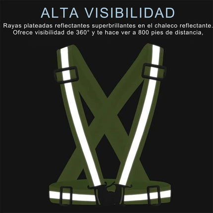 2p Chaleco Tirantes Seguridad Reflectante Ajustable Elástico
