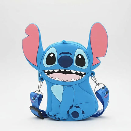 Bolso Monedero Stitch De Silicona Correa Para Niñas Y Niños