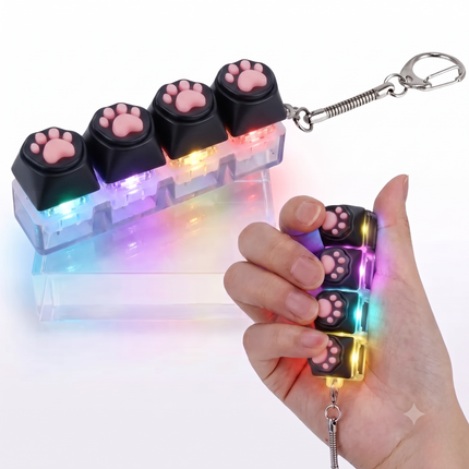 Llavero Fidget Toy Teclado Pata De Gato Antiestrés Clicker