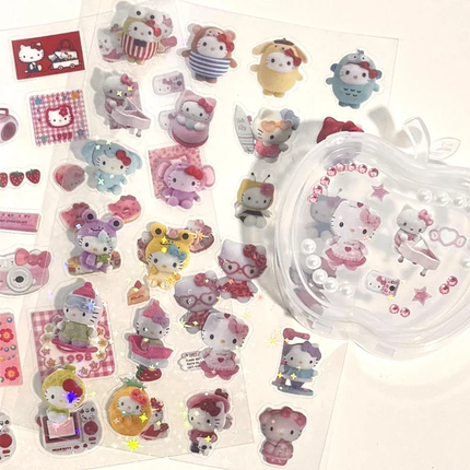 5 Hojas Calcomanías Stickers Hello Kitty Anime Kawaii Sanrio