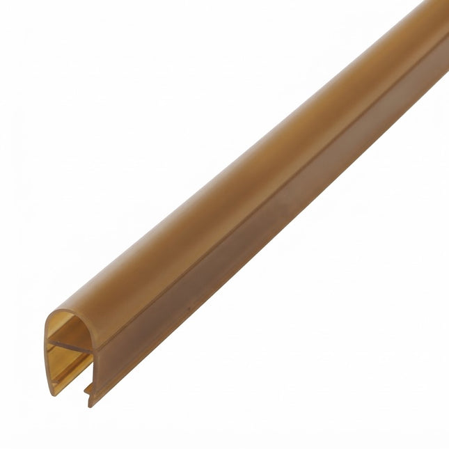 Sello Protector Rigido Pvc Para Puerta de Vidrio Color Dorado Oscuro Marrón JS