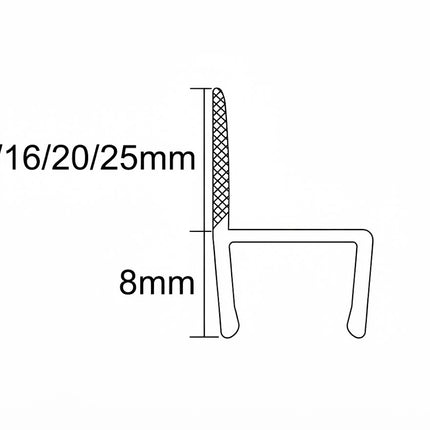 Sello De Clip Corto Para Vidrio 6-12mm B003X