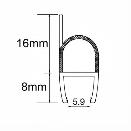 Sello De Clip Corto Para Vidrio 8mm B007XB