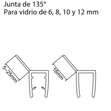 Sello Angular 135 Grados 6 8 10 12mm B005