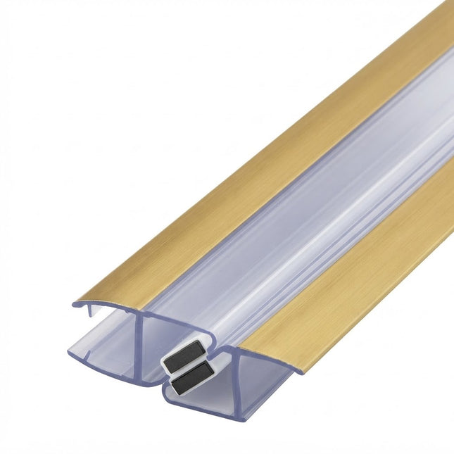 Sello Protector Rigido Pvc Para Puerta Vidrio Color Oro Dorado 90/180° B008GA DJ