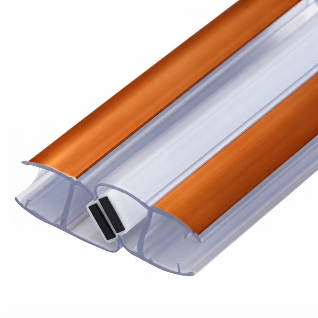 Sello Protector Rigido Pvc Para Puerta Vidrio Color Rosado Naranja 90/180° B008GA-DM