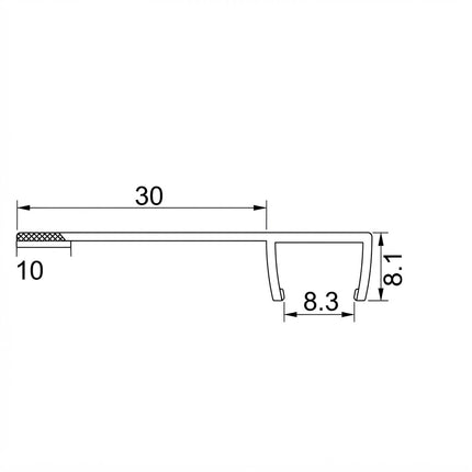 Sello De Clip Corto Para Vidrio 10mm B004X SH 30